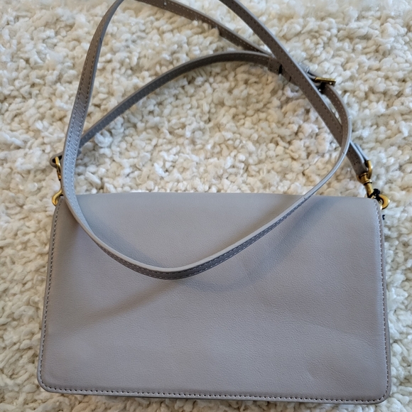 Leather Purse cross body bag color:Grey - Picture 3 of 5